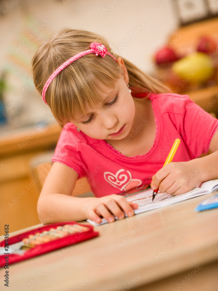 girl doing homework girl doing homework