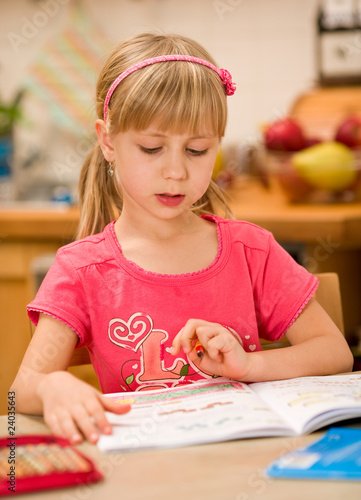 girl doing homework