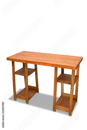 Computer desk isolated over white