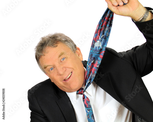 Fotografi Hanging Businessman