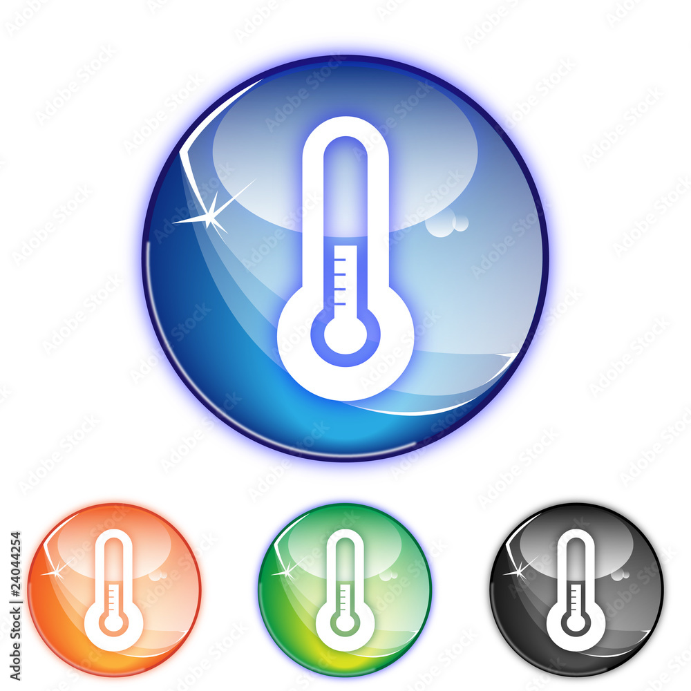 Vecteur Stock Picto temperature thermometre - collection color | Adobe Stock