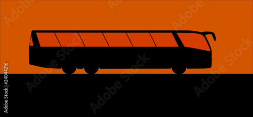 Coach bus silhouette vector