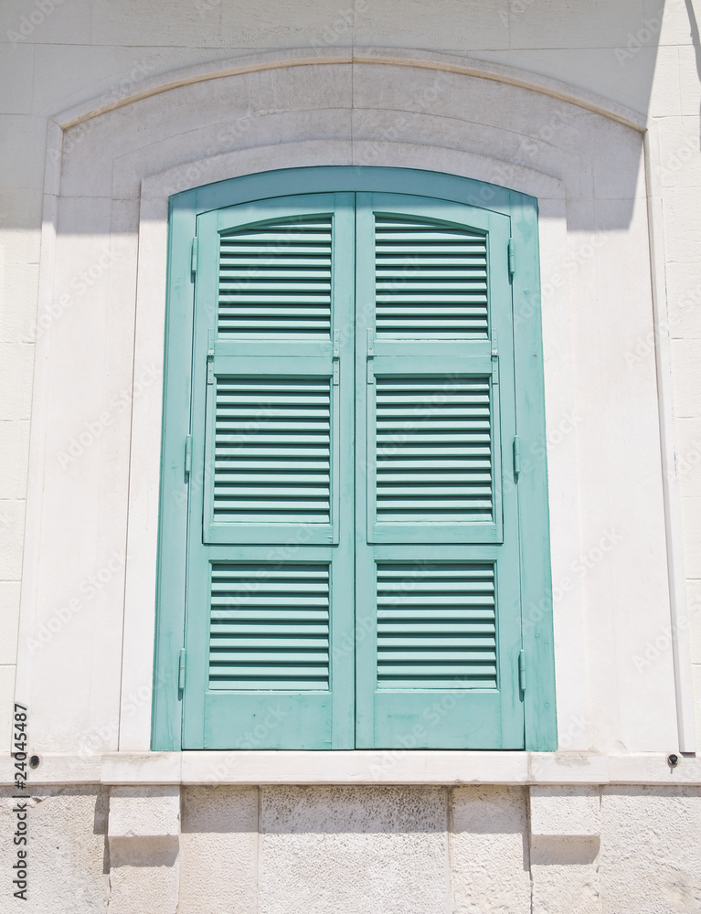 Wooden green shutter. Wooden green shutter.
