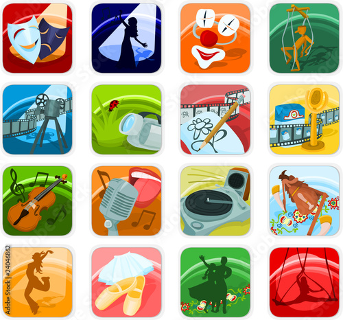 Set of a culture and entertainment icons