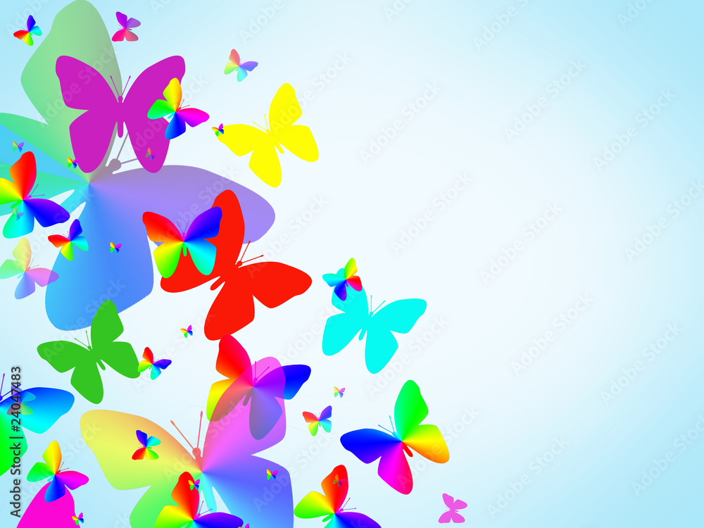 abstract background with colorful butterfly