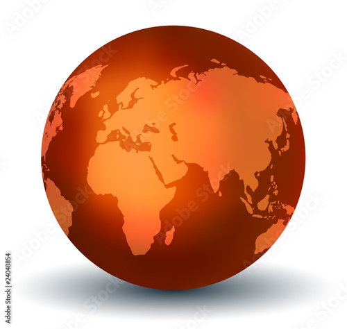 Glossy Shiny Earth Globe
