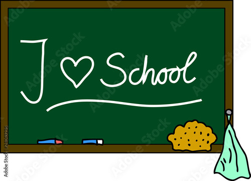 Schultafel I love School
