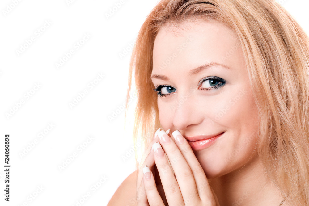 Closeup portrait of a smiling young blonde Closeup portrait of a smiling young blonde