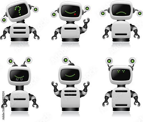 Cute Robot Set. To see the other vector robot illustrations , please check Robot collection.