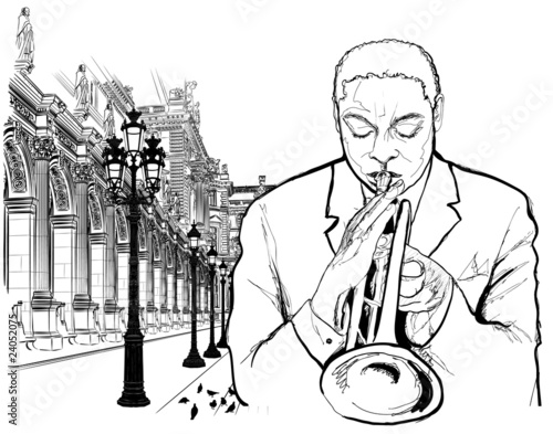Trumpet player in Paris