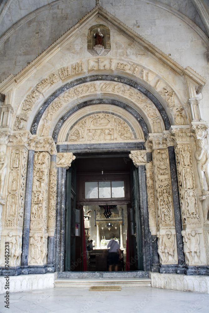 Trogir - gothic portal of cathedral