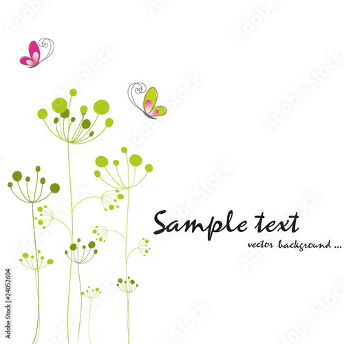 Springtime colorful butterfly floral greeting card