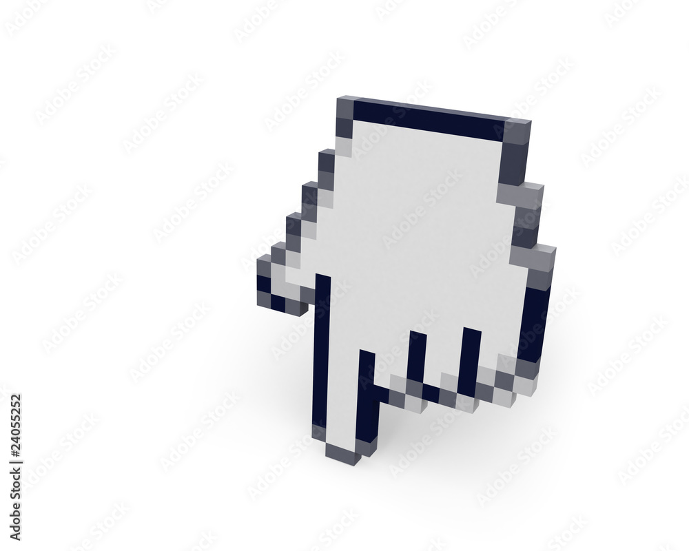 Hand cursor standing right view Hand cursor standing right view