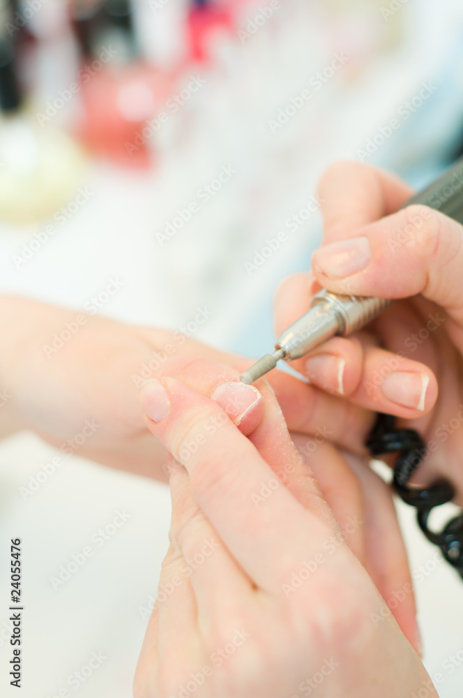 Manicure in process