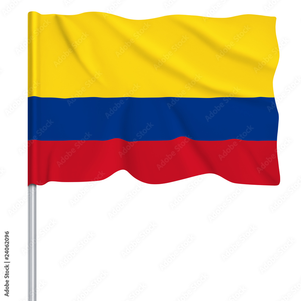 Fototapeta premium Flaggenserie-Südamerika Kolumbien