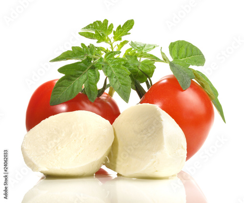 Mozarella am Stück mit Tomaten