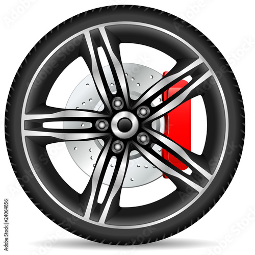 Alufelge und Bremsscheibe