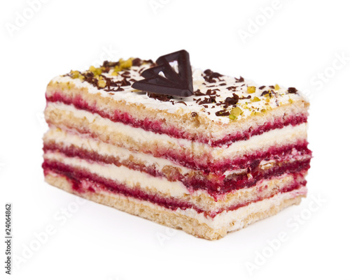 Stück eines Kuchen isoliert auf weißem Hintergrund