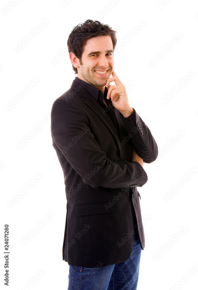 Happy young business man portrait isolated on white Happy young business man portrait isolated on white