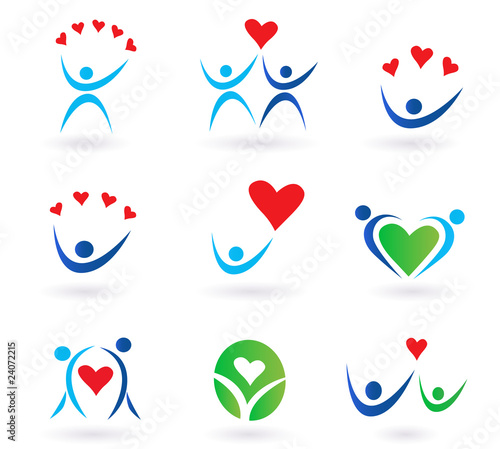 Love, relationship and community icons. VECTOR