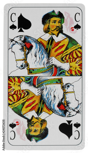 carte cavalier de pique, fond blanc