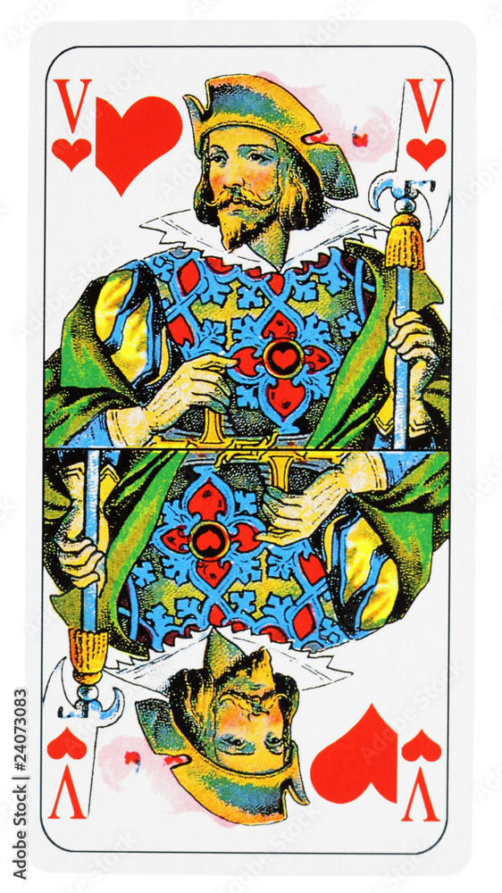 carte valet de coeur, fond blanc carte valet de coeur, fond blanc