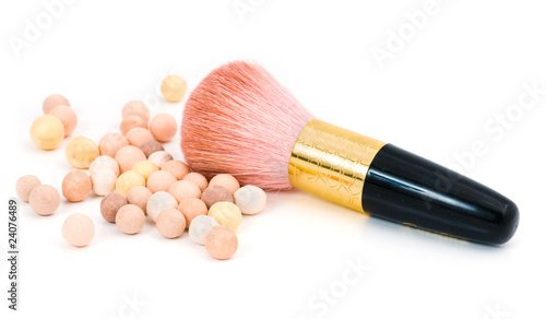 make-up blush and cosmetic brush