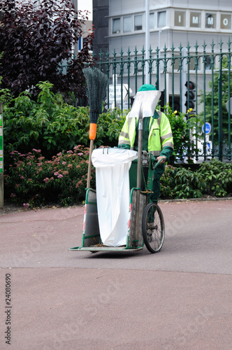 Obraz na płótnie Garbage man in the work