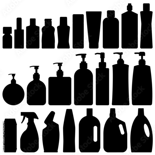 Bathroom Bottles Silhouette Vector
