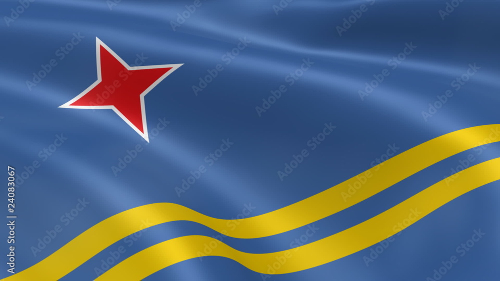 Aruban flag in the wind Aruban flag in the wind