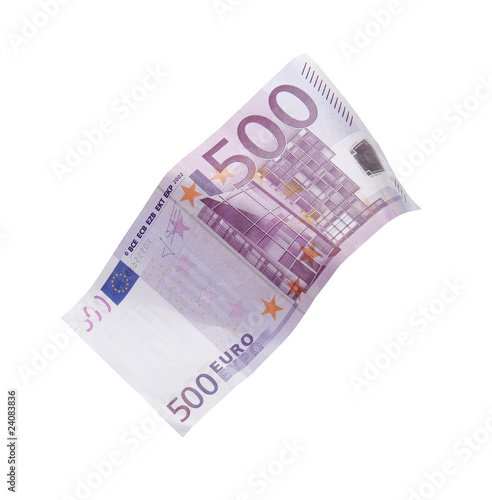 Billete de quinientos euros cayendo