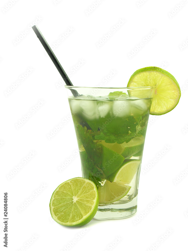 mojito drink on white background mojito drink on white background