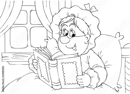 Granny reads a book