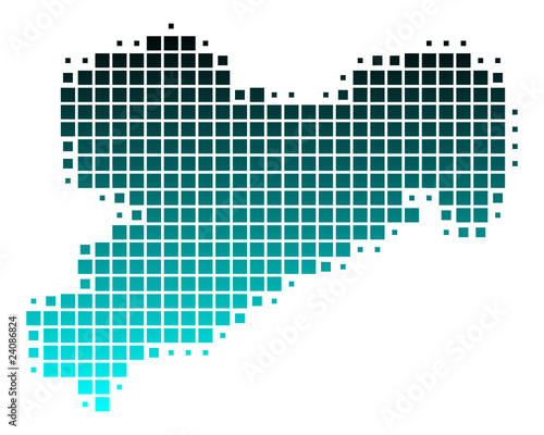 Karte von Sachsen