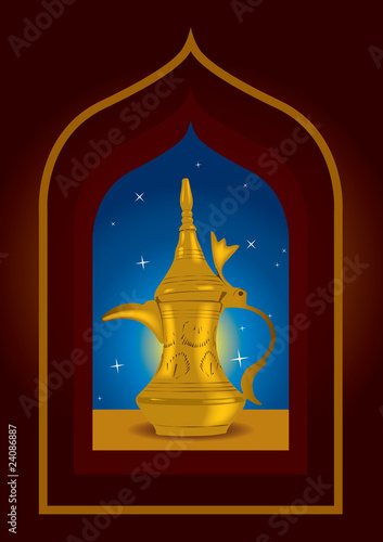 dallah - the arabic coffee / tea pot vector illustration