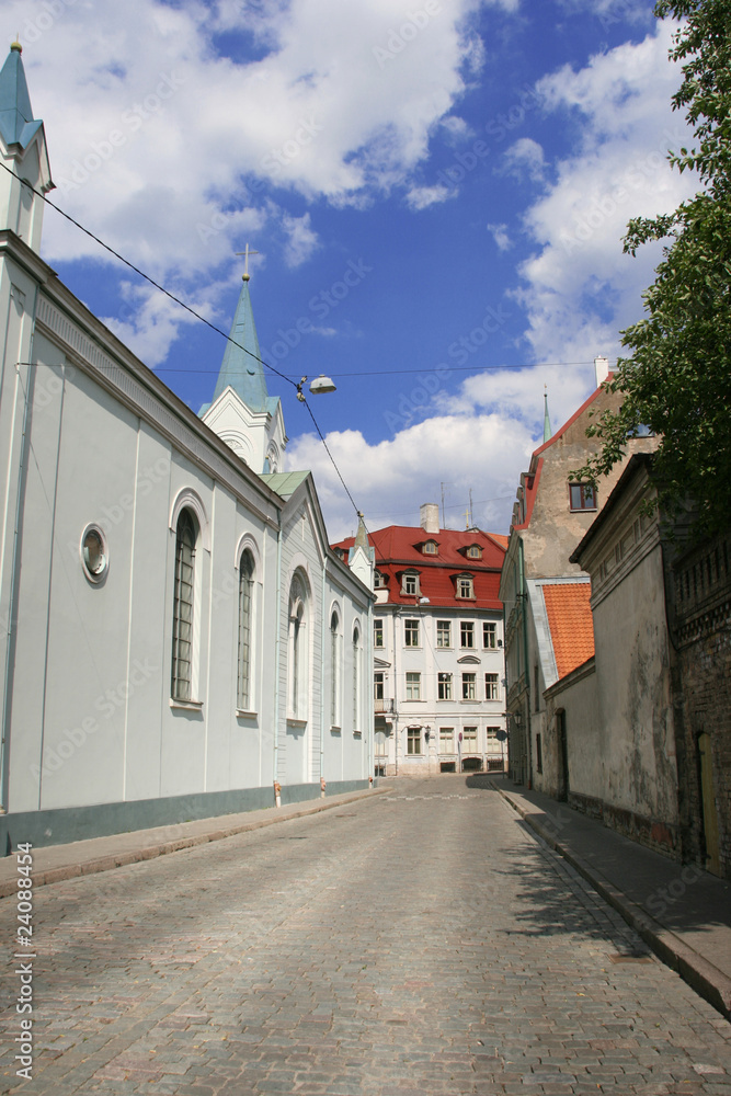 small street in old Riga