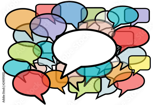 Talk in colors speech bubbles social media