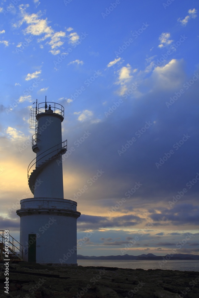 La Savina port lighthouse Formentera sunset