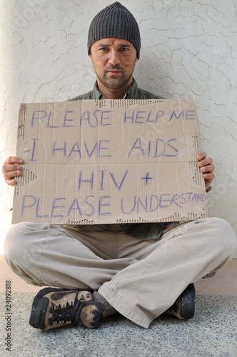 Homeless suffering AIDS - a series of HOMELESS images.