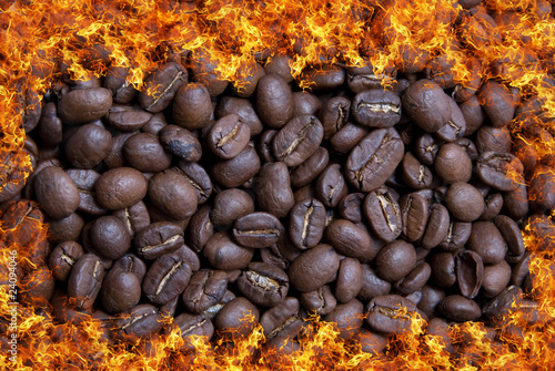 coffee bean in fire