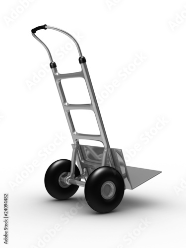 hand truck on white background. Isolated 3D image