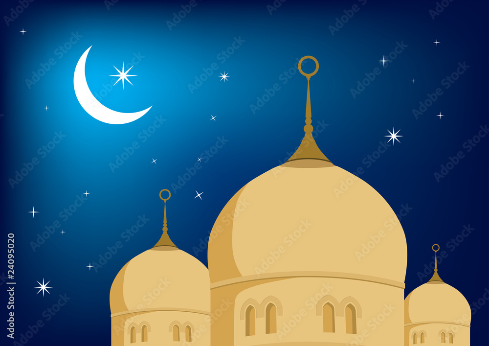 mosque and moon