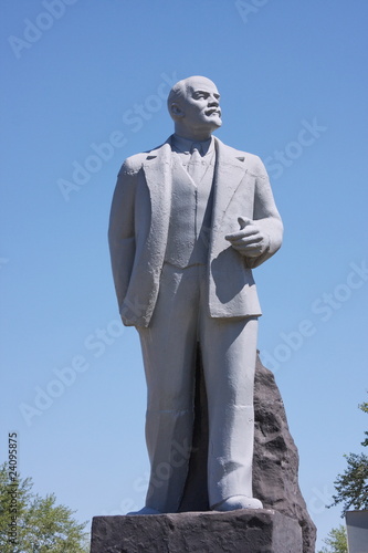 monument Lenin on a background blue sky