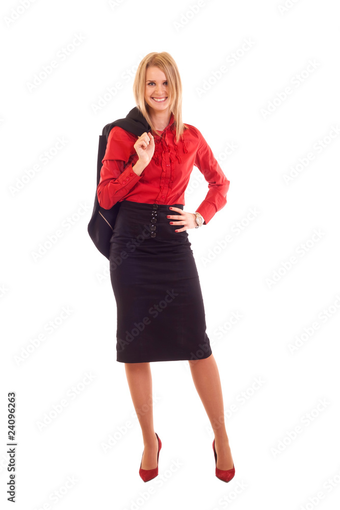 Fototapeta premium woman with her coat on shoulder