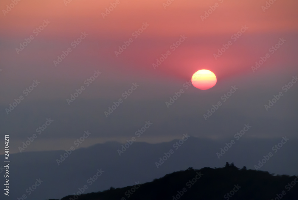 Sunset over the mountains of Monteverde, Costa Rica Sunset over the mountains of Monteverde, Costa Rica