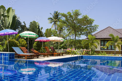 Swimming pool at island Koh Chang   Thailand.
