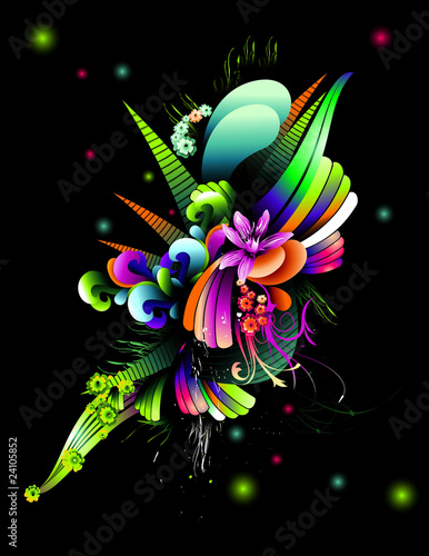 color flowers vector illustration