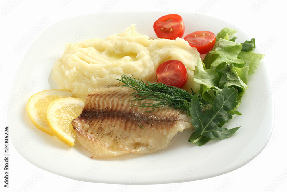 tilapia with mashed potato