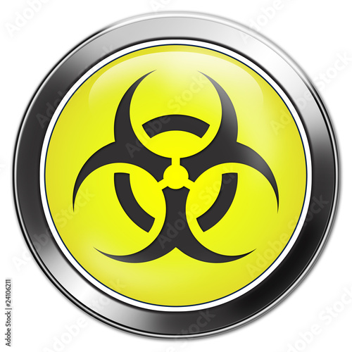 biohazard button, gelb, yellow