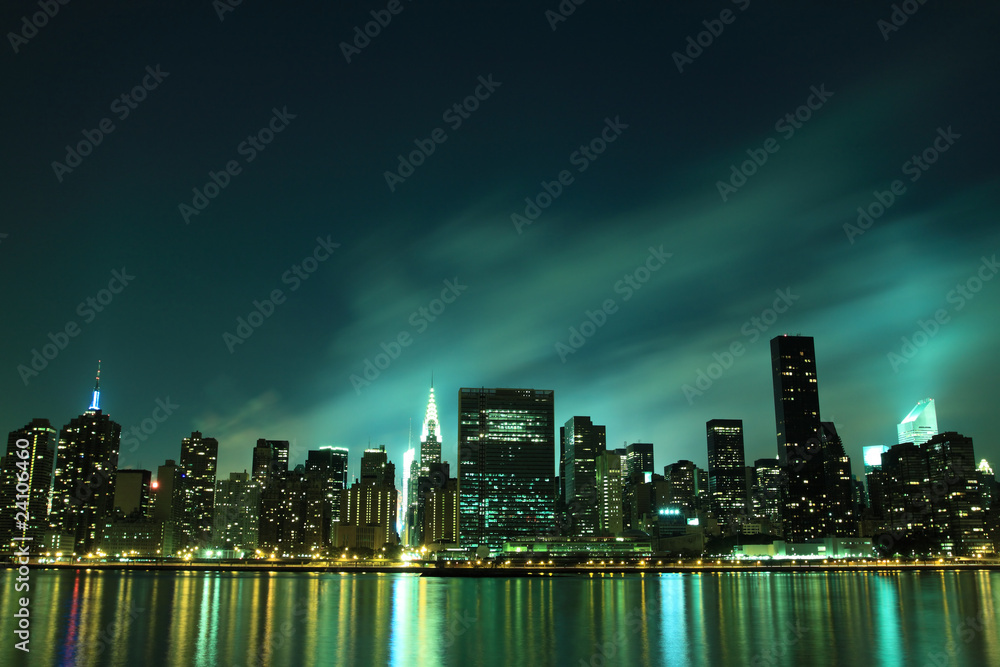 Obraz premium New York City skyline at Night Lights, Midtown Manhattan